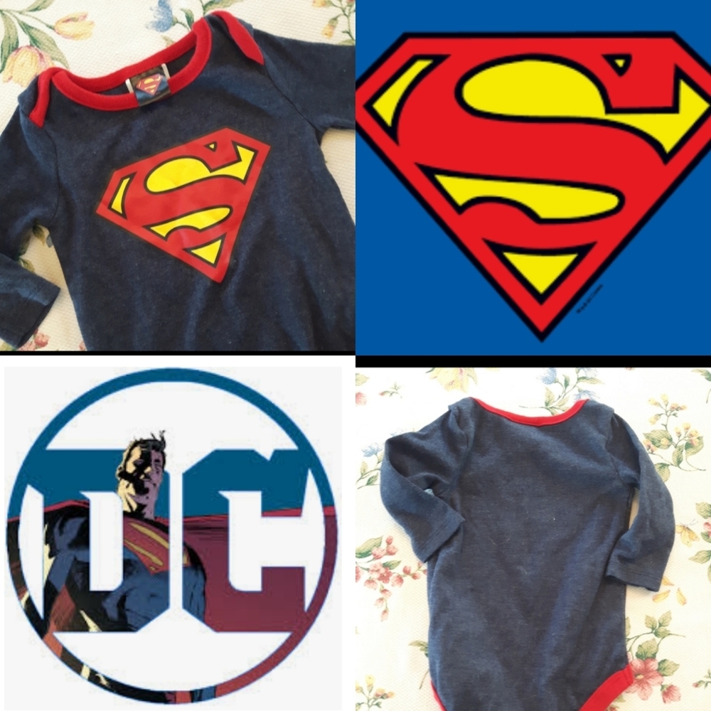 6/$15 size 0-3 Baby boys Superman onesie